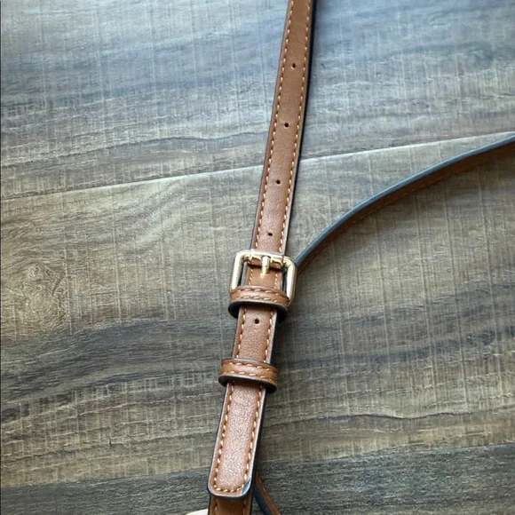 Tan faux Suede Crossbody Bag - Picture 4 of 6